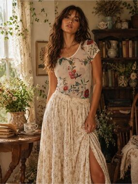 Unique 21 USA Sheer Floral Mesh Cottagecore Fairy Bodysuit Size M